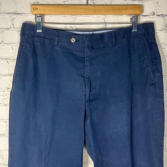 Peter Millar Lightweight Blue Cotton Khaki Dress Pants size 36 - Picture 2 of 8